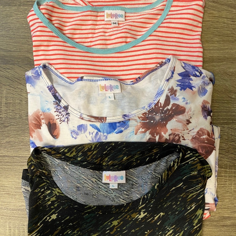 Bundle of 3 Lularoe Irma tops Worn & Loved